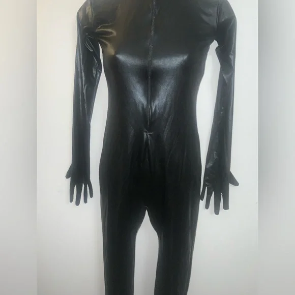 Kinky Black Full-Body Zip-Up Catsuit Sz XS-S - Picture 7 of 16